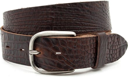 Dames jeans riem donkerbruin - 4 cm breed - Leer - Jeans riem - Casual - Maat 75