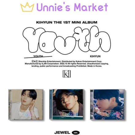 MONSTA X KIHYUN - YOUTH Jewel Ver. 1e mini-album Random 1EA gray
