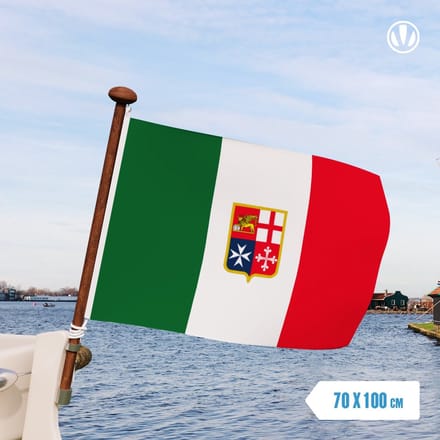 Vlag Italië met wapen 70x100cm - Spunpoly