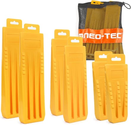 Boomkap wiggen - Veilig snoeien - Bomen vellen - Met spikes - Set van 6 - Geel