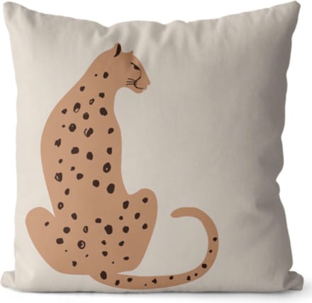 Kussenhoes Leopard Pink - 45x45 cm - linnen & katoen - roze - retro