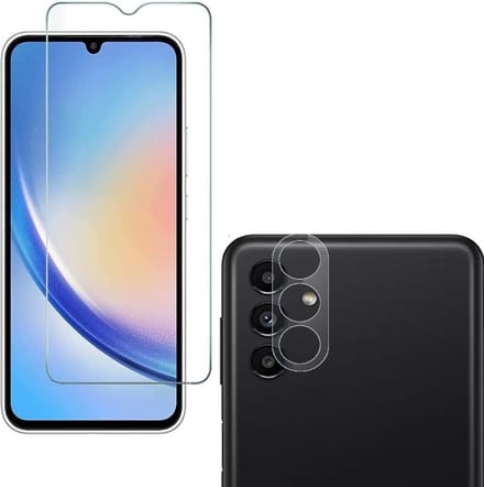 Screenprotector 3x en Camera lens protector 3x - Glasplaatje - Tempered glass Screen protector Geschikt voor: Samsung Galaxy A15 - Beschermglas