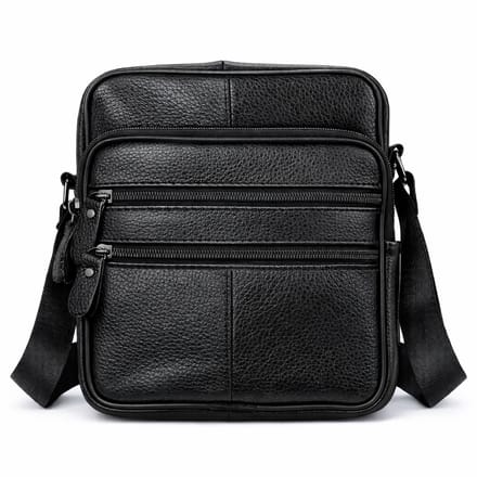 THL Design - Leren Schoudertas Heren / Dames - Kleine tas - Echt Leder - Zwart