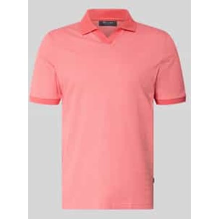 regular fit poloshirt van katoen met V-hals