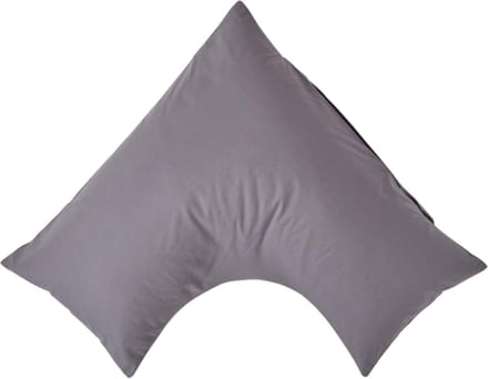 Homescapes Percale Katoen V-Kussensloop - Donkergrijs - 100% Egyptisch Katoen - 200TC - 38 x 76 cm