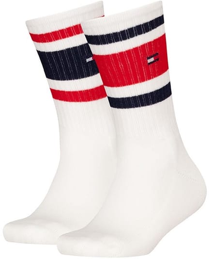 Tommy Hilfiger kids tommy jeans 2P sokken sport stripe wit