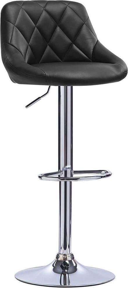 Bolt Edge Designer Barkruk - Zwart - Velvet - Ergonomisch - Verstelbaar - Set van 1
