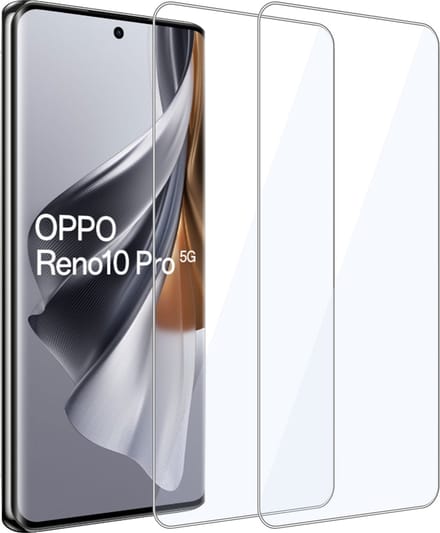 2x Geschikt voor OPPO Reno 10 / 10 Pro - Screenprotector - Beschermglas - GuardCover