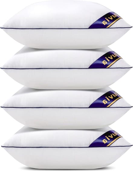 Siluvia Sierkussen Inserts Decoratieve Kussen Inserts-Vierkante Interieur Sofa Kussen Inserts - Decoratieve Kussen Insert Paar - Wit Bank Kussen (4, 22"x22" 4Pack)