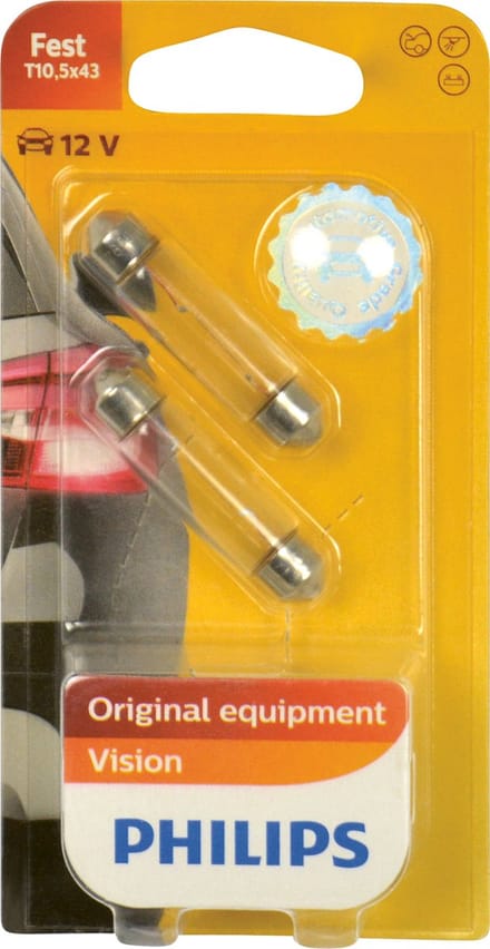 Philips Autolamp Festoon T10,5x43 SV8,5 12V 10W B2
