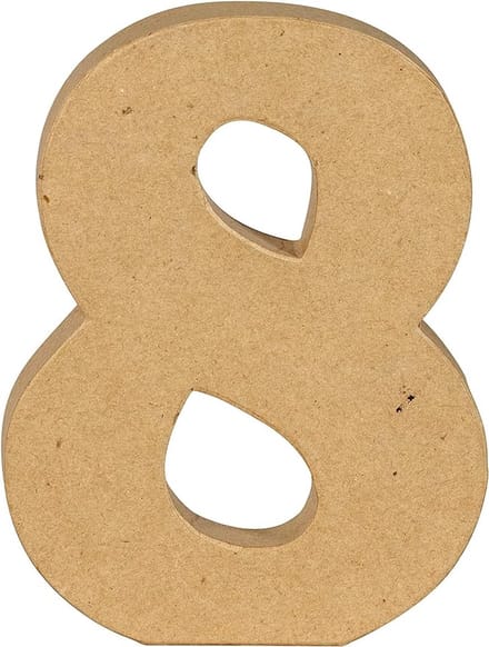 Decopatch cijfer - 20 cm - Papier marche - Cijfer 8