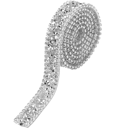 1 yard 15 mm Diamond Mesh Wrap Roll Sparkle Crystal Rhinestone Lint Decoratie (Zilver)