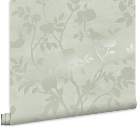 Laura Ashley Eglantine Silhouette Behang - bomen - 10mx52cm - Groen