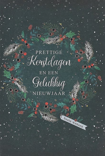 MGPcards - 6 Luxe dubbele Kerstkaarten - Foliedruk - Gekleurde envelop - 11,5 x 17 cm
