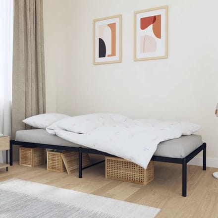 vidaXL - Bedframe - metaal - zwart - 90x200 - cm
