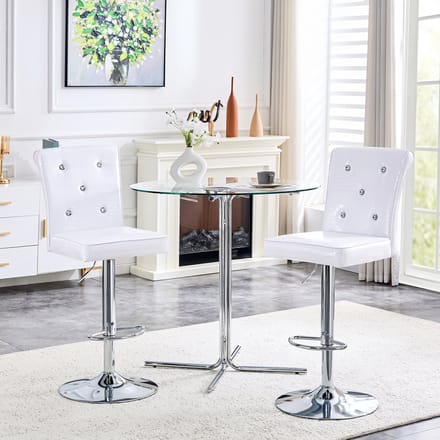 REDOM Eetkamerstoelen Set van 2 - Waterafstotend - Vintage - Eethoek - PVC - Wit