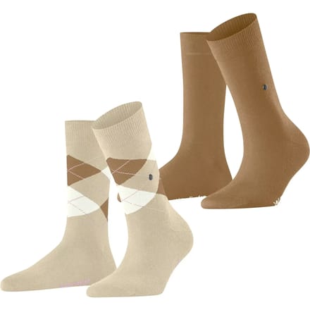 Burlington Everyday 2-Pack gedessineerd katoen multipack sokken dames beige - maat 36-41