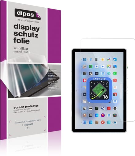 dipos – 2x Beschermfolie geschikt voor LORDWIT L11 | Krasbestendige & heldere Screenprotector Ultra-Thin