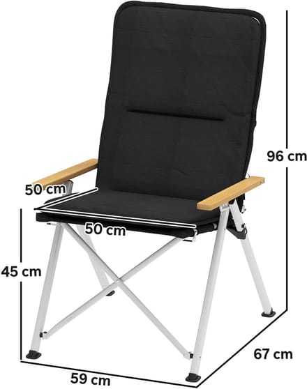 Outsunny Campingstoel - Polyester - 59x67x96cm - Zwart