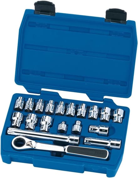 19-delige Dopsleutelset met Ringratel - Metrisch (20 mm)