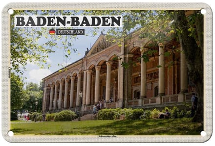 Blechschild Städte Baden-Baden Lichtentaler-Allee Deko 18x12cm Schild