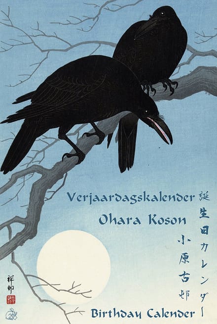 Verjaardagskalender met houtsneden van Ohara Koson Wabi sabi