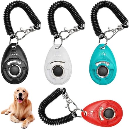 Honden Clicker - Trainingsklikker Huisdier - Gedrag Trainen - Grote Knop - 4 Stuks - Multi Color