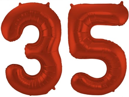 Folat Verjaardag Leeftijd folieballon - 35 jaar - rood - 86 cm - cijferballon groot