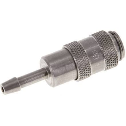 RVS DN 2.7 (Micro) Luchtkoppeling Snelkoppeling 3 mm Slangpilaar Double Shut-Off