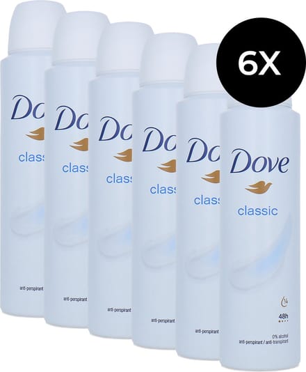 Dove Classic Deodorant Spray - 6 x 150 ml