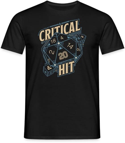 Dungeons And Dragons D20 Kubus Critical Hit T-Shirt Heren