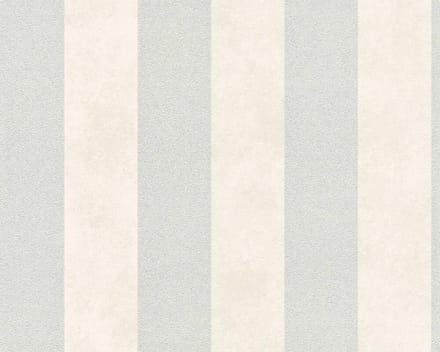 TRADITIONELE GLITTER STREPEN BEHANG - Metallic Grijs Wit - AS Creation Trendwall