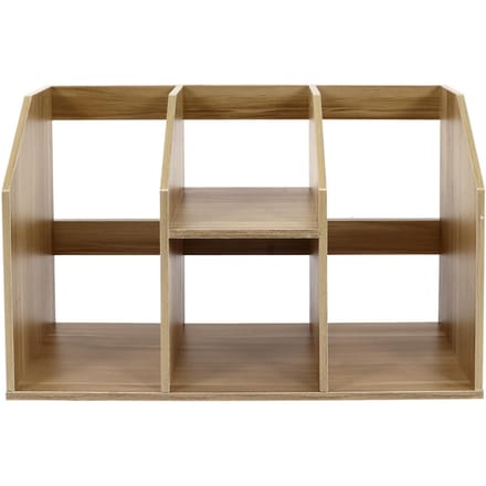 Étagère de bureau multi-niveaux Grande capacité Structure compacte Étagère à livres simple en bois pour bureau à domicile brown