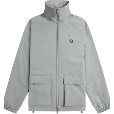 Fred Perry grijze jas met patchzak en ritssluiting