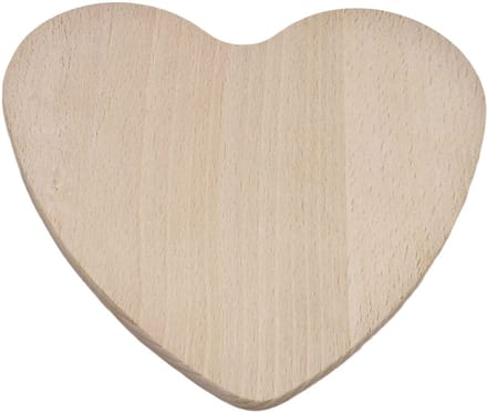 Playwood houten speelgoed bord hartvormig naturel voor snacks.