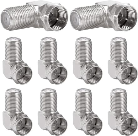 SolidKeus - F Plug Hoekadapter voor Coaxkabels, 10 Stuks