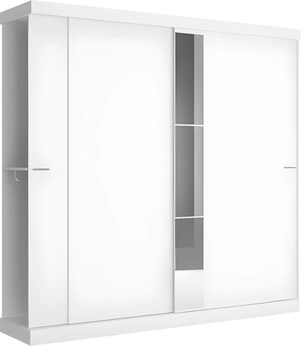 Vente-unique Kledingkast - 2 schuifdeuren - Met spiegel - L 231 cm - Wit - ADALRIK