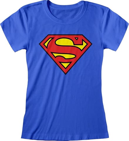 DC Comics Superman Dames Tshirt -M- Logo Blauw