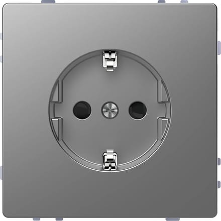 Schneider Electric D-life - Wandcontactdoos met randaarde - Inbouw - RVS