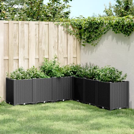 vidaXL - Plantenbak - 160x160x53 - cm - polypropeen - zwart