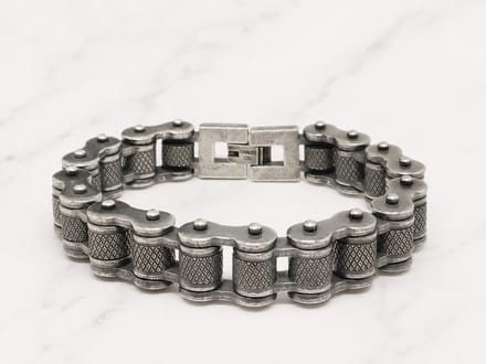 Mei's - Muse Motor Chain - armband heren - RVS grijs - polsmaat 19,5 cm