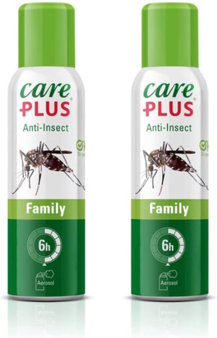 2x Care Plus Anti-Insect Icaridin Family Aerosol - 100ml