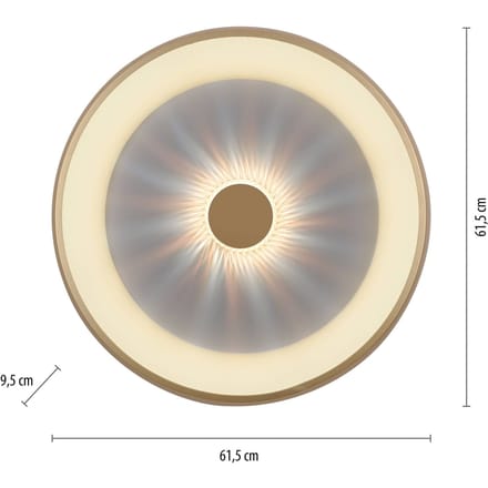 JUST LIGHT. GmbH Vertigo LED plafondlamp, CCT, Ø 61,5 cm, messing