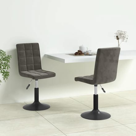 vidaXL - Eetkamerstoelen - draaibaar - 2 - st - fluweel - donkergrijs