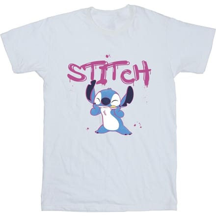 Disney Meisjes T-shirt Lilo en Stitch Graffiti Katoen (Wit)