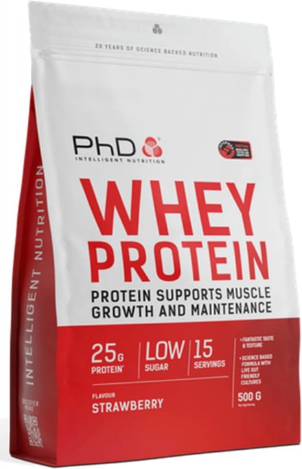 PhD Whey Protein (500g) Strawberry - Eiwitten - Wei-eiwit concentraat