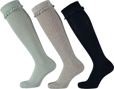 Apollo - Kniesokken - Girls - 3-pack - Broderie - Maat 35/38