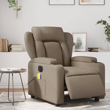 vidaXL - Massagestoel - verstelbaar - elektrisch - kunstleer - cappuccinokleurig