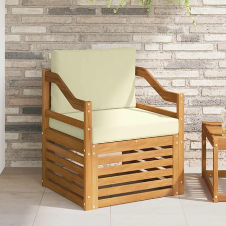 vidaXL - Buiten - bank - set - Massief - Acacia - Hout - en - Polyester