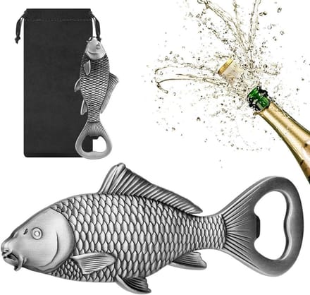 Flesopener Karper - Bieropener Vis - Barbenodigdheden - Uniek Karper Design - N.v.t. - Zilver